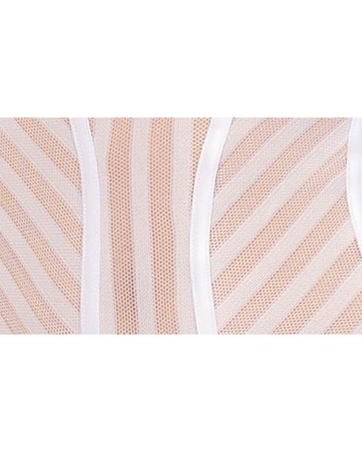 MAPALE White Illusion Stripe Underwire Bodysuit