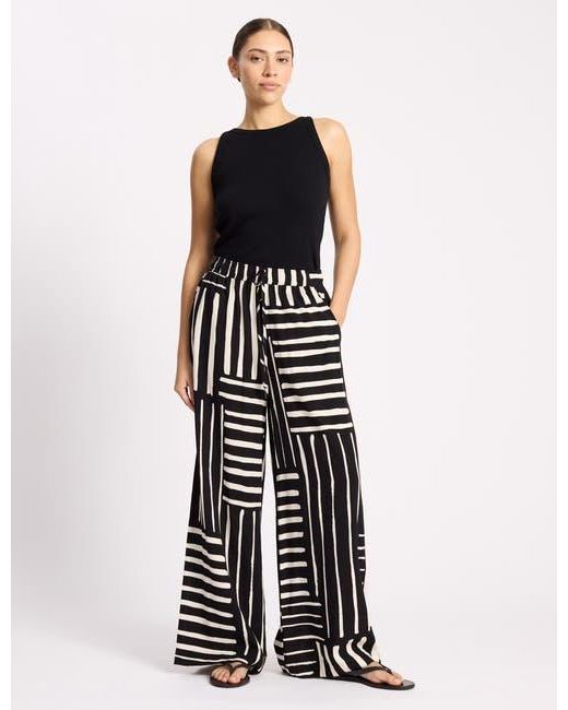 Albaray Black Patchwork Stripe Trouser