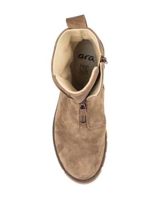 Ara Brown Deon Zip Combat Boot