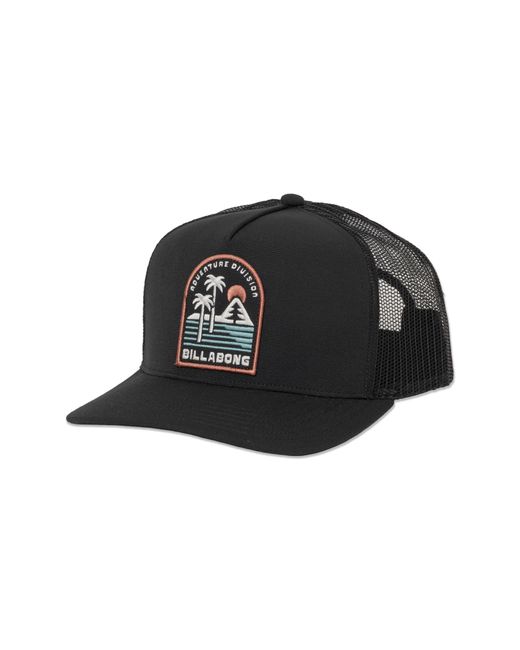 Billabong Black Adiv Logo Patch Trucker Hat for men