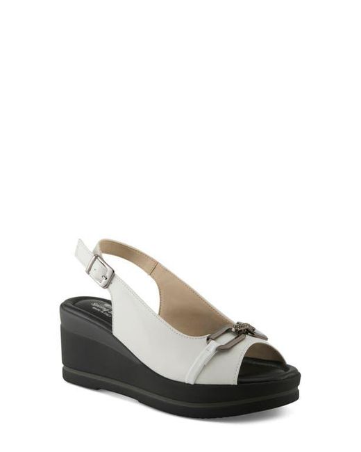 Spring Step White Tamra Wedge Slingback Sandal
