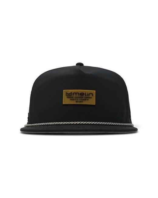 Melin Black Coronado Brick Hydro Performance Snapback Hat for men