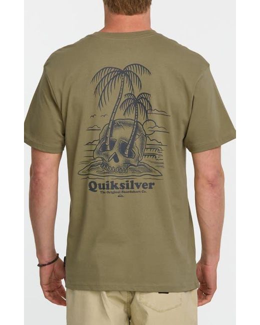 Quiksilver Green Overgrown Mt0 Graphic T-Shirt for men