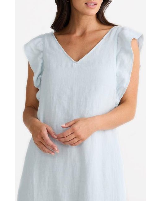 white linen baby dress Baby girl linen summer dress with buttons on the back