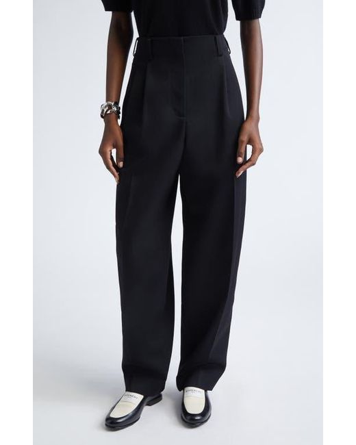 Givenchy Black Slashed Double Pleat Wool Grain De Poudre Pants
