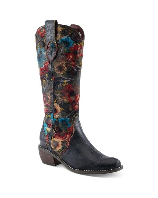 Spring Step Blue Rodeoqueen Knee High Western Boot