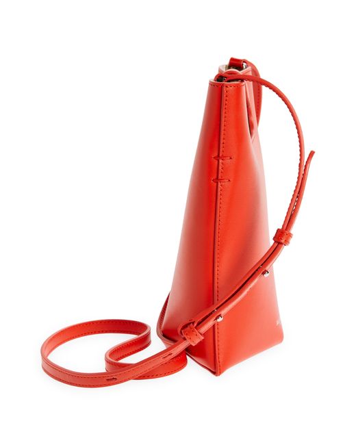 Alaïa Red Small Folded Calfskin Leather Tote