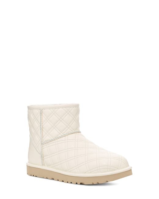 Ugg White ugg(r) Classic Mini Ii Quilted Genuine Shearling Lined Bootie
