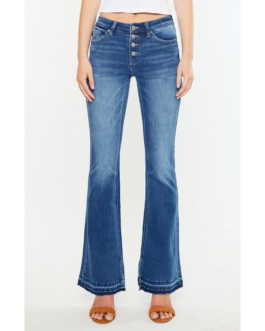 Kancan Blue Lurice Mid Rise Flare Jeans