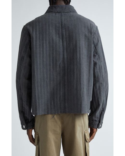 Our Legacy Gray Cut Rebirth Torino Stripe Denim Jacket for men