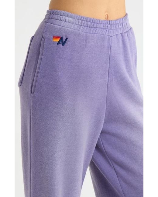 Aviator Nation Purple Wide Leg Pocket Sweatpants