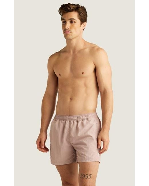 AUTO-REPLY™ Pink Sebastian Solid 4-Inch Nylon Swim Trunks for men