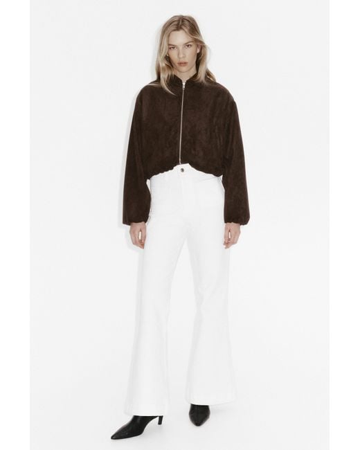 H&M White Flared High Jeans