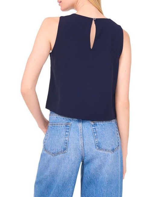 1.STATE Blue Sleeveless Boxy Twill Top