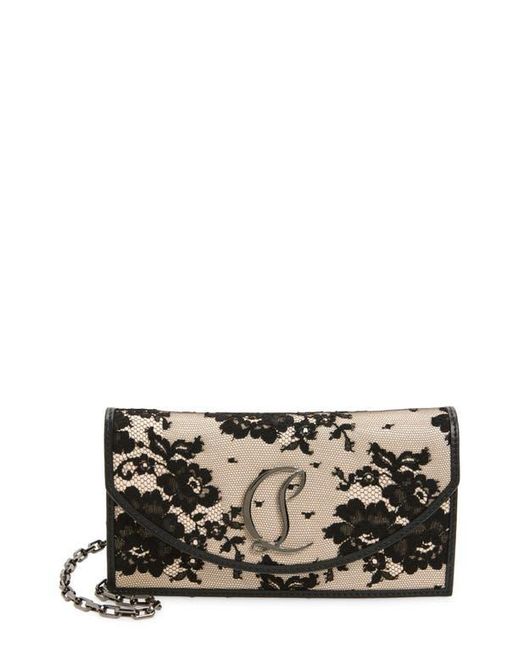 Christian Louboutin Black Loubi54 Lace Clutch