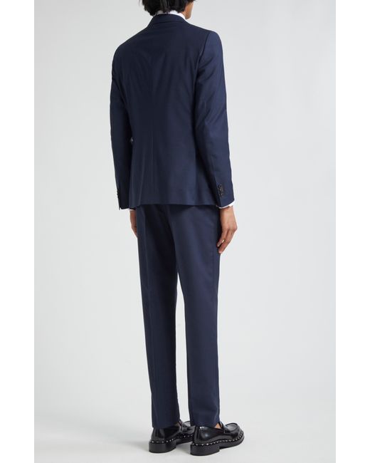Valentino Blue Crosshatch Stretch Wool Suit for men