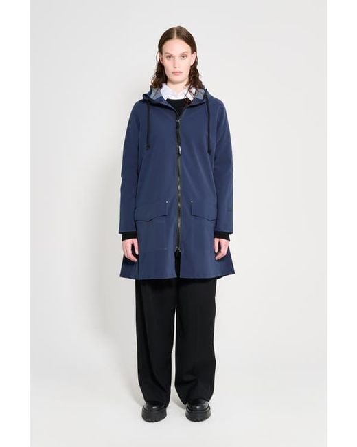 Stutterheim Blue Mosebacke Patch Matte Raincoat
