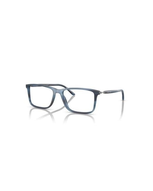 Giorgio Armani Blue 56Mm Rectangle Optical Glasses for men