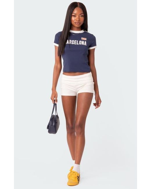 Edikted Orange Foldover Shorts