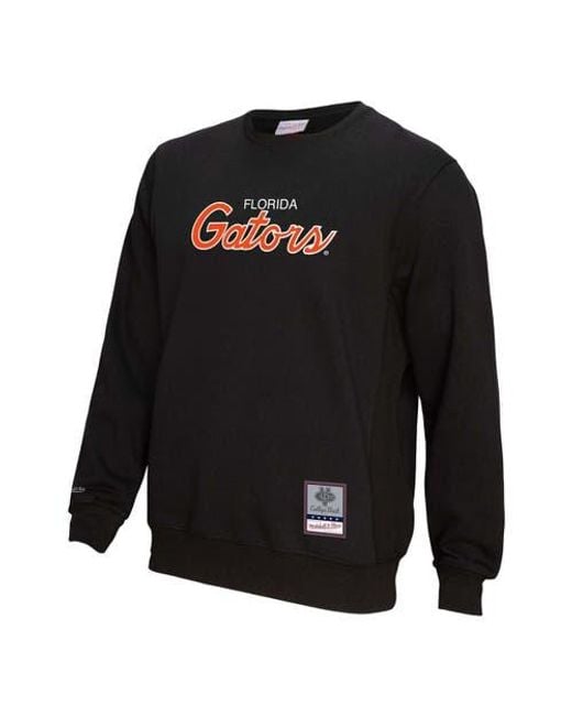 Mitchell & Ness Black Florida Gators Elite Script Pullover Sweatshirt for men