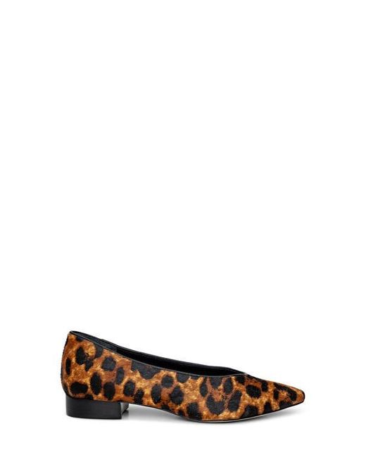L'Agence Black Suzanne Genuine Calf Hair Pointed Toe Flat