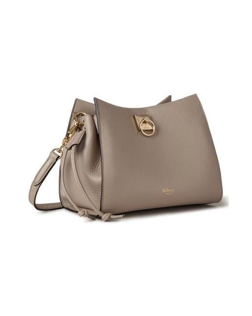 Mulberry Gray Small Iris Leather Top Handle Bag
