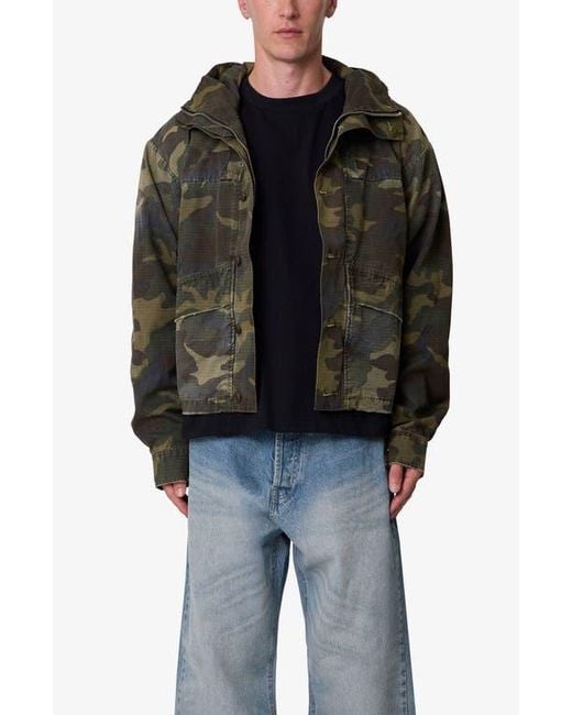 MNML Black Ripstop Hooded Jacket for men