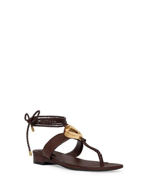 Rebecca Minkoff Brown G Ankle Wrap Sandal