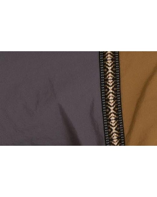 Maui & Sons Black Granite Colorblock Nylon Swim Trunks for men