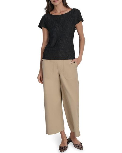 DKNY Black Texture Knit Top