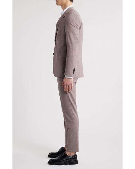 AllSaints Purple Ross Slim Fit Mélange Wool Blend Suit for men