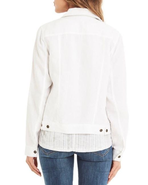 Michael Stars White Linen Denim Jacket
