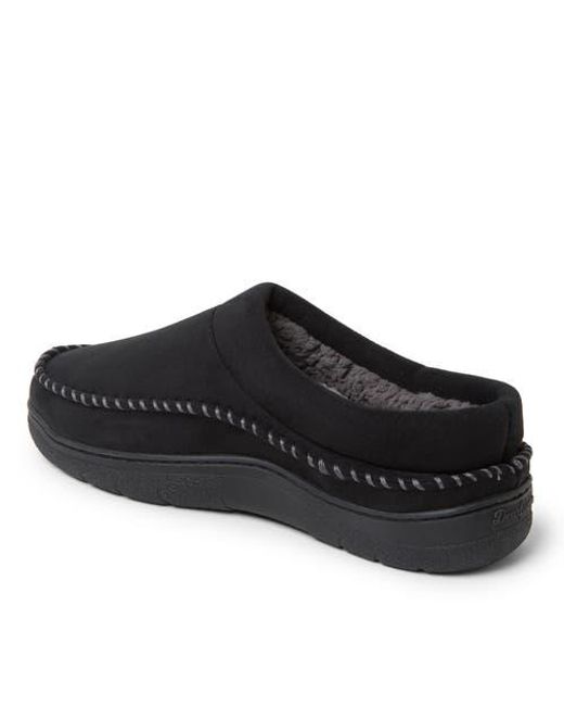 Dearfoams Black Thompson Moccasin Toe Clog Slipper for men
