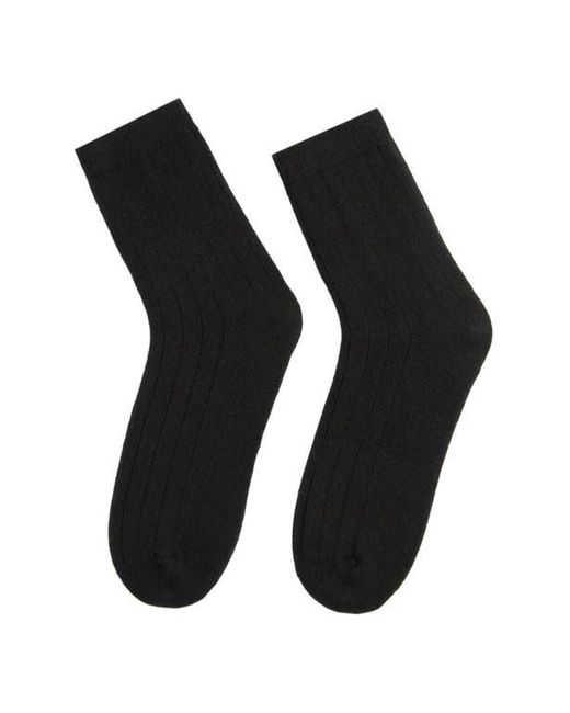 Gobi Cashmere Women's Black Trim Knit Bed Socks