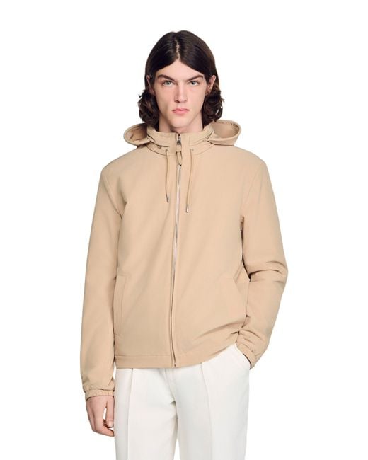 Sandro Natural Hooded Zip-Up Jacket for men