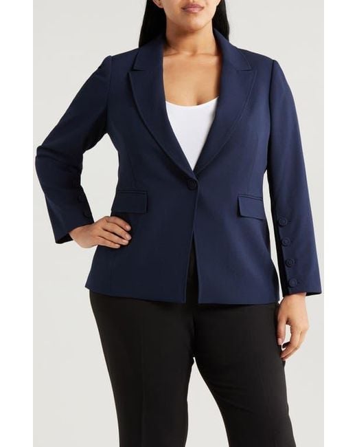 Tahari Blue One-Button Blazer