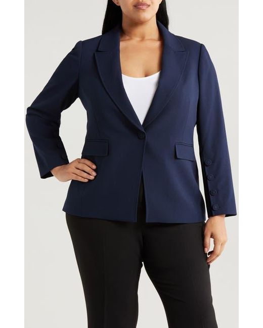 Tahari Blue One-Button Blazer