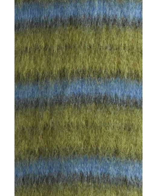 Marni Green Stripe Mohair Blend Crewneck Sweater for men