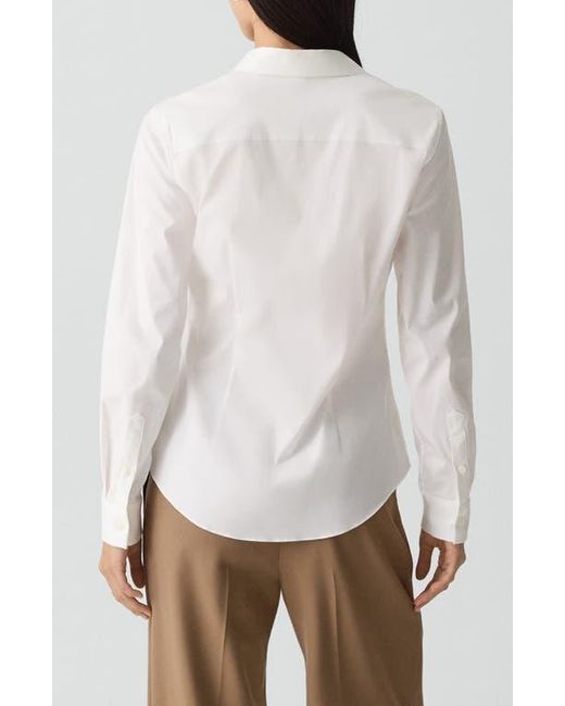 Theory White Classic Fitted Button-Up Shirt