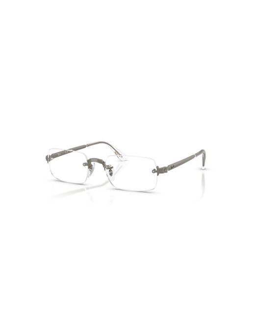 Ray-Ban Metallic 52Mm Rectangle Optical Glasses