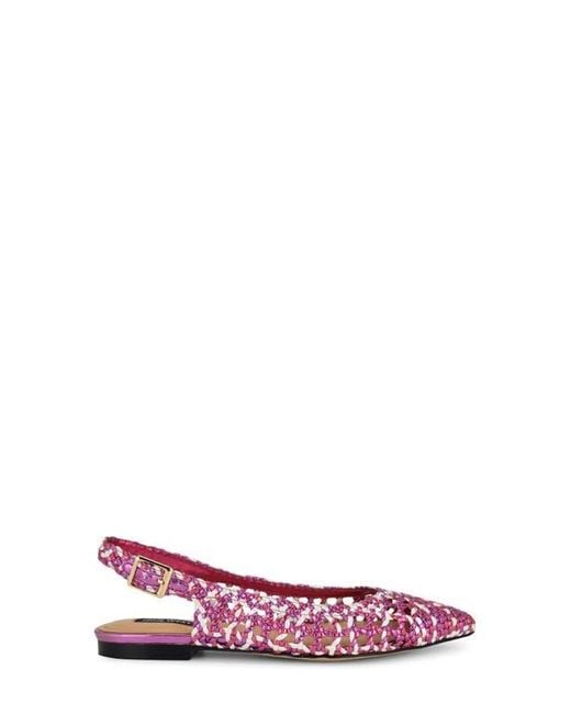 Nine West Pink Soel Slingback Pointed Toe Flat