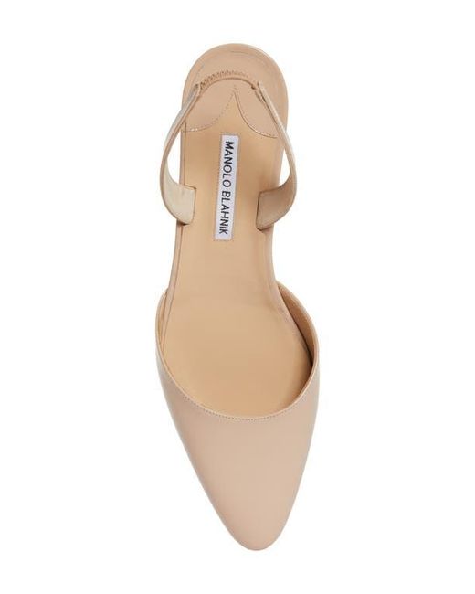 Manolo Blahnik Natural Aspro Slingback Pump