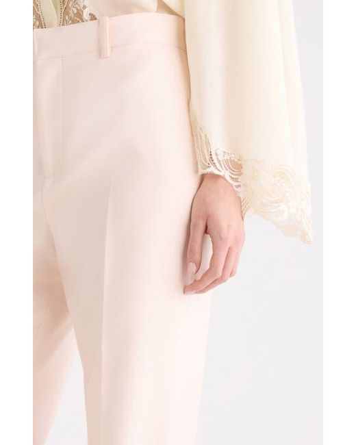 Chloé Pink Virgin Wool Wide Leg Trousers