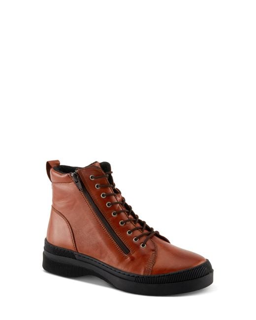 Spring Step Brown Hoylein Combat Boot