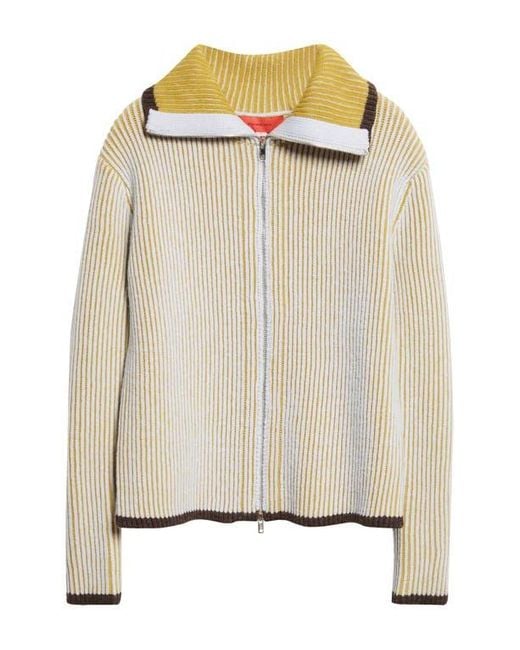 Eckhaus Latta Metallic Gender Inclusive Huddle Merino Wool Zip Cardigan