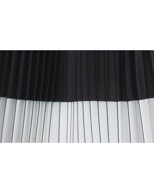 Reiss Black Marie Colorblock Pleated Midi Skirt