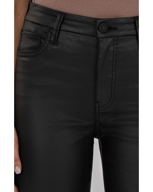 Kut From The Kloth Black Meg Coated Mid Rise Wide Leg Jeans