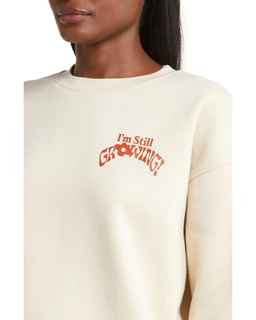 The Mayfair Group Growth Takes Time Graphic Sweatshirt in Natural | Lyst