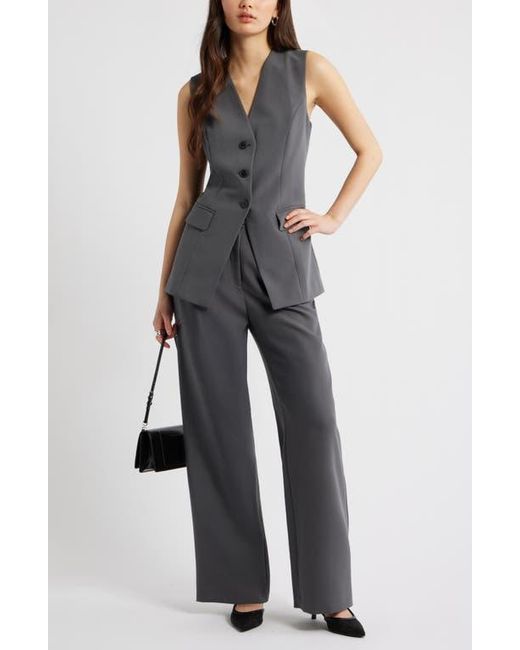 Open Edit The Icon Collarless Vest in Gray | Lyst