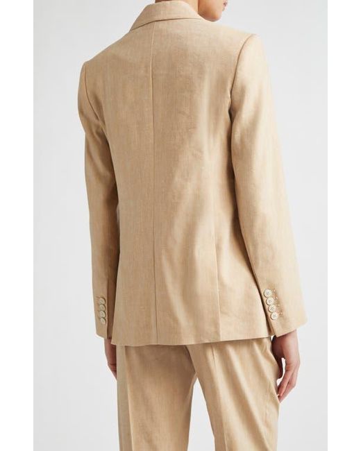 Eleventy Natural Double Breasted Linen & Wool Jacket